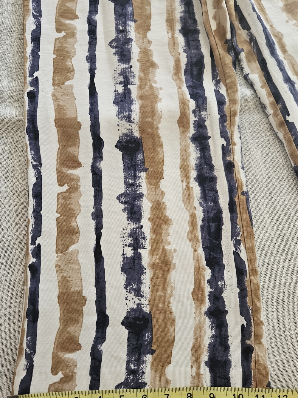 ​Ann Taylor Factory Wide Leg Linen-Blend Style Striped Pants Size 10 Art Deco - Picture 13 of 15